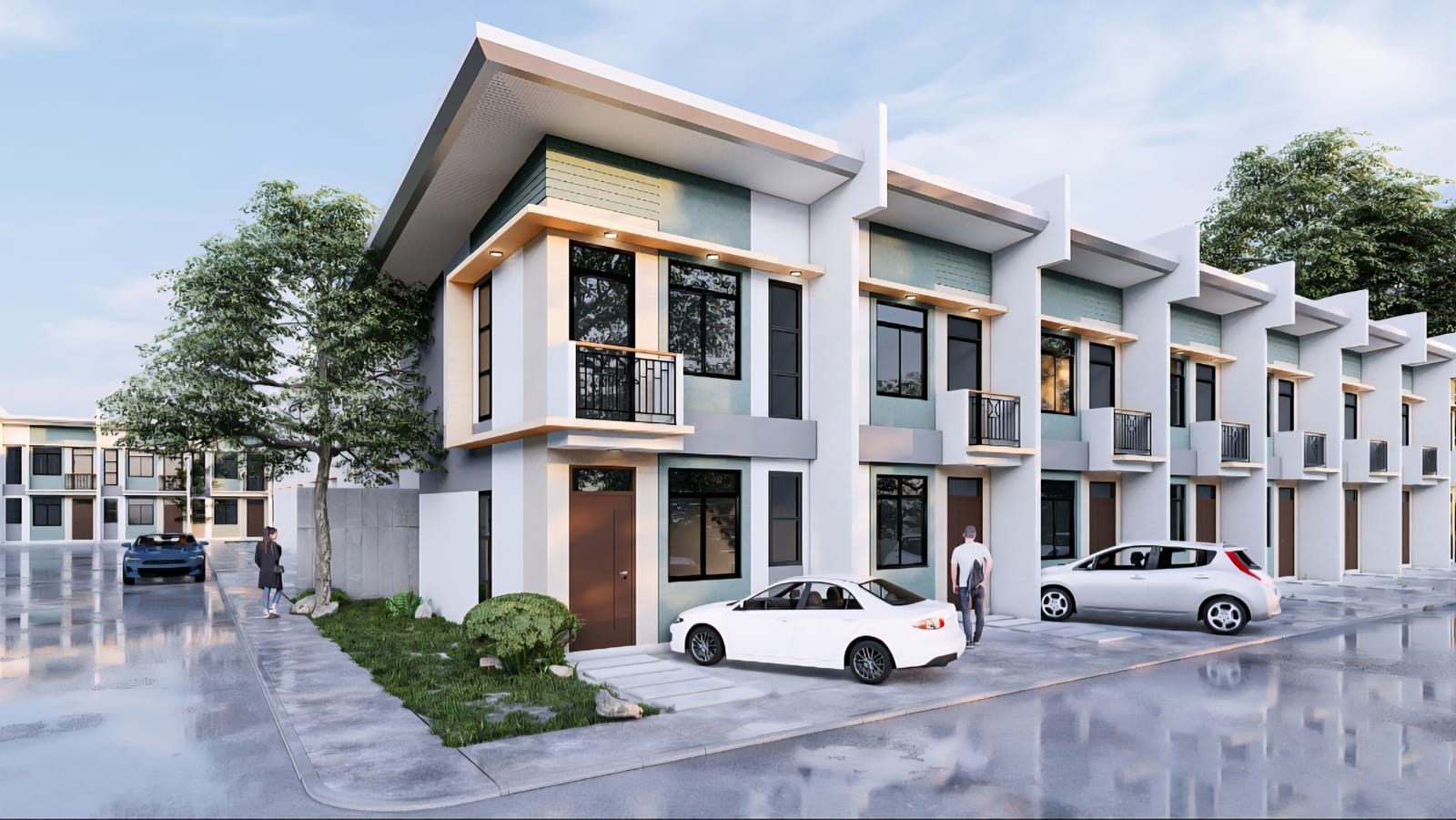 Artist's rendering of townhouses in the WealthInvest Cabaluay community, Zamboanga City